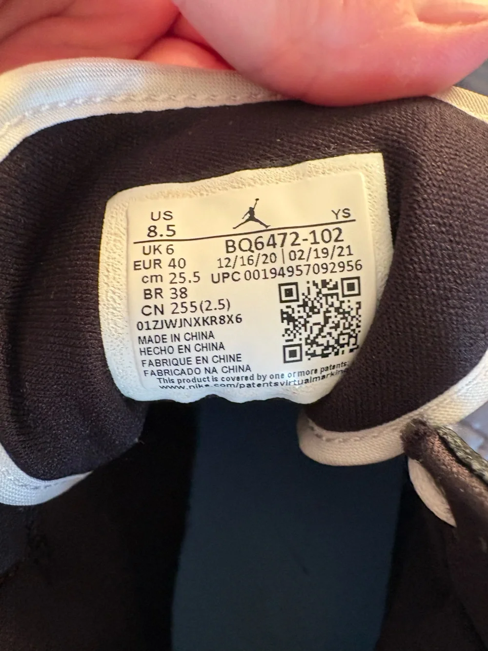 Jordan High-Top Sneakers in White, Black & Light Blue